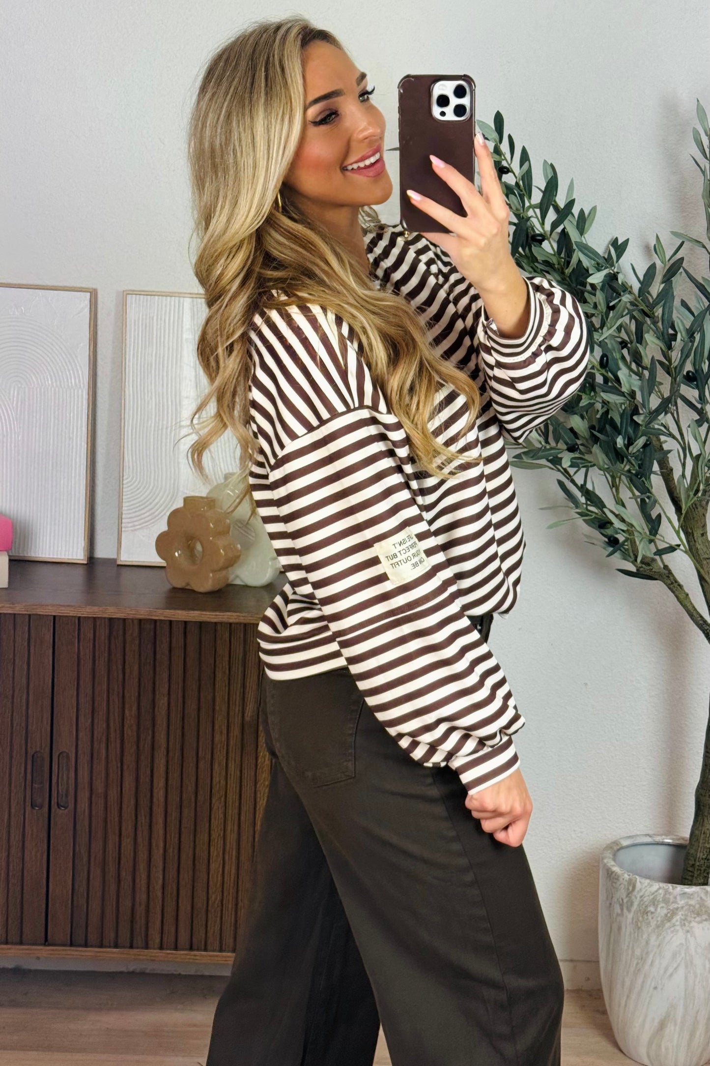 Manon striped top - Wit