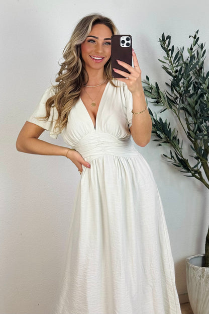 Isa flowy jurk - Beige