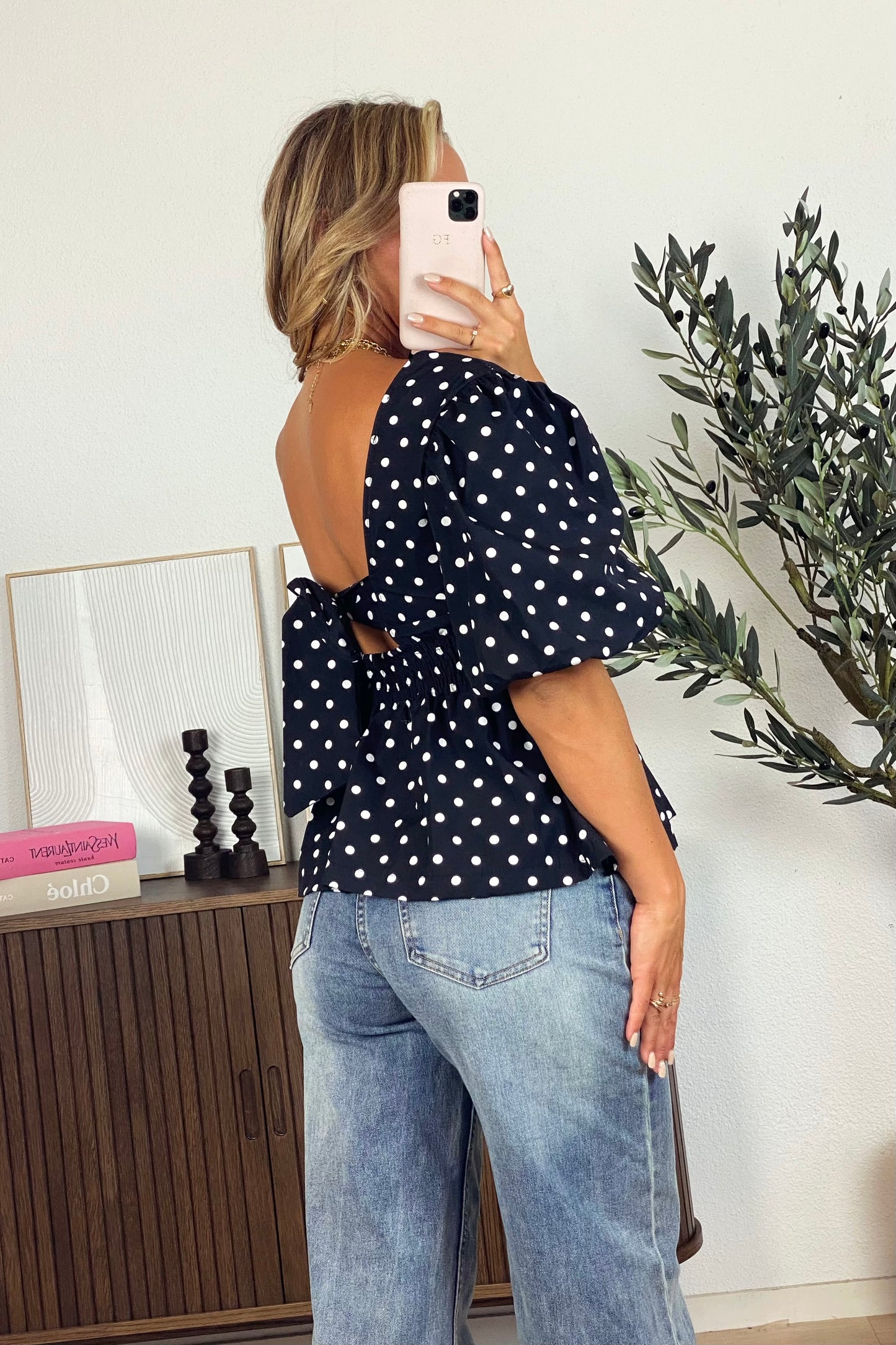 Naomi dots blouse - Black