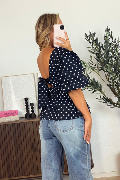 Naomi dots blouse - Black