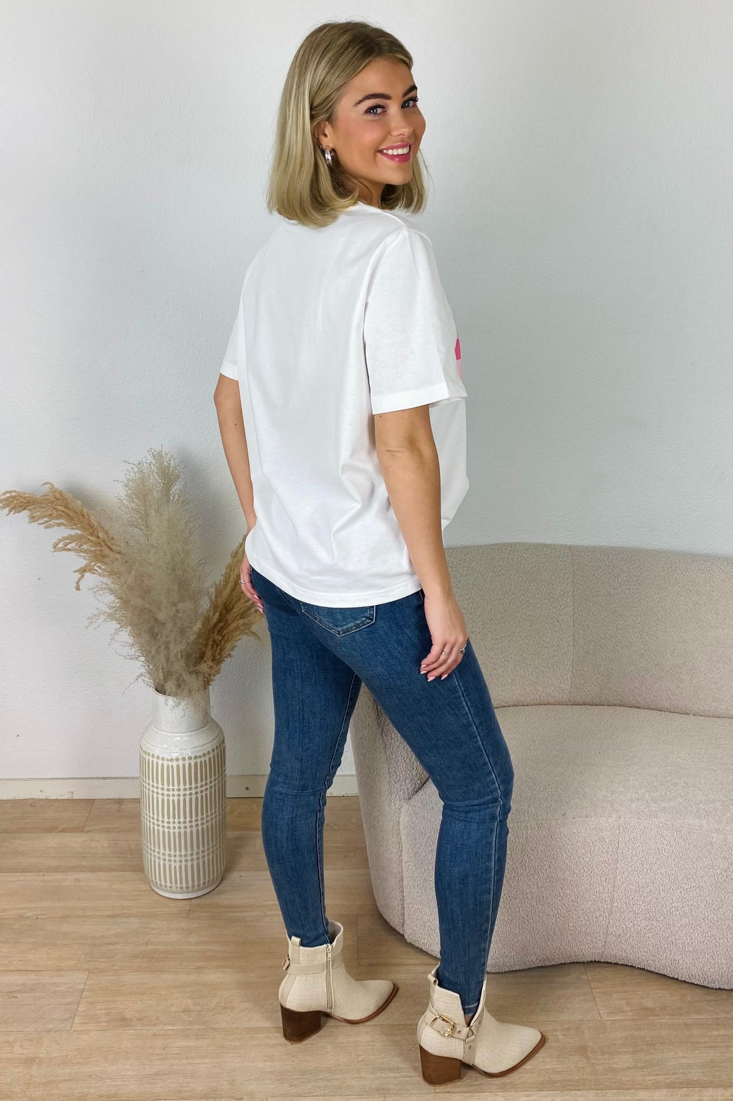 Block t-shirt - Roze