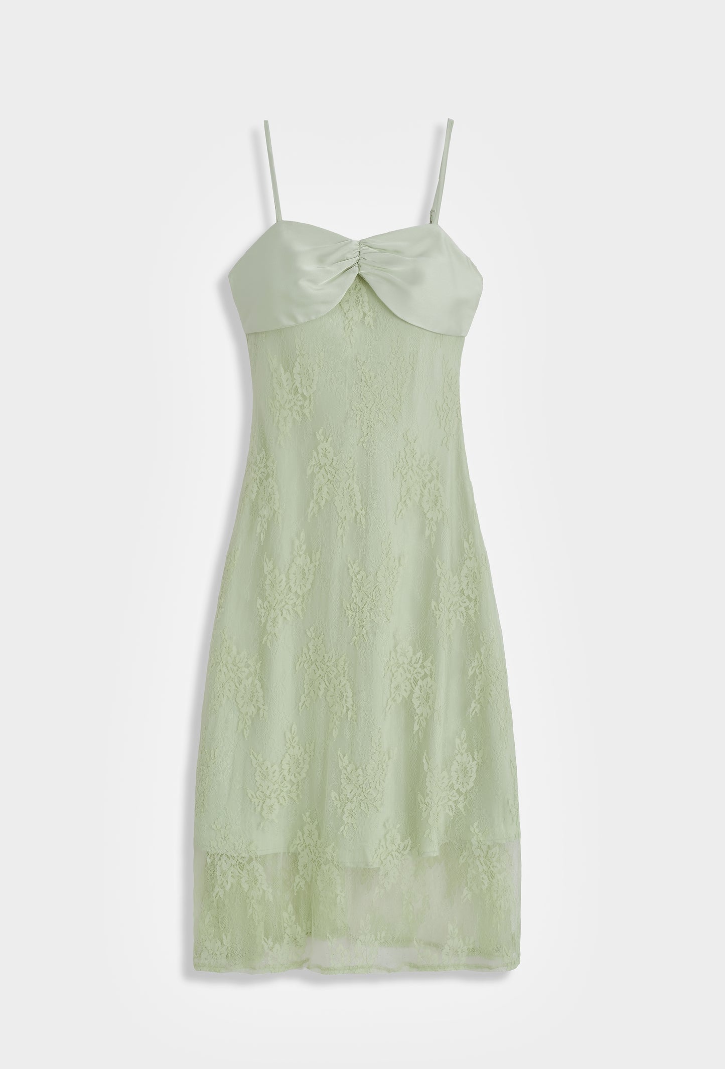 Elise kanten midi jurk - Groen