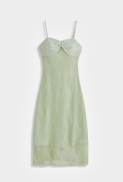 Elise kanten midi jurk - Groen