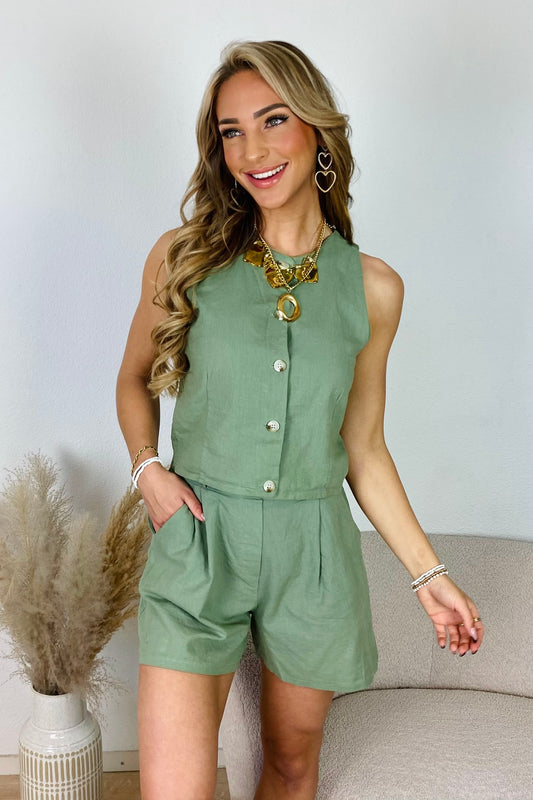 Summer gilet short set - Kaki
