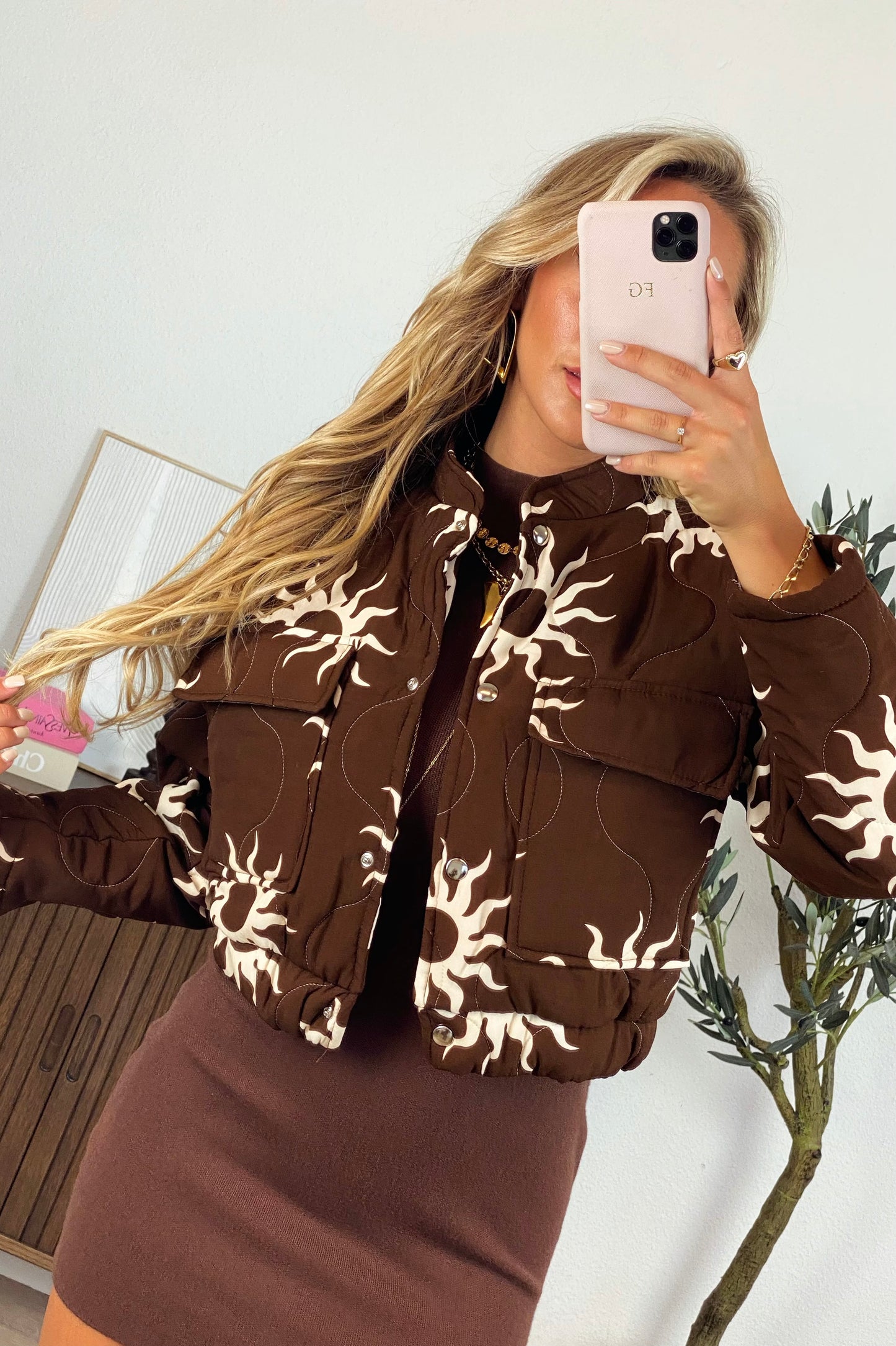 Maddy jack met zonneprint - Bruin