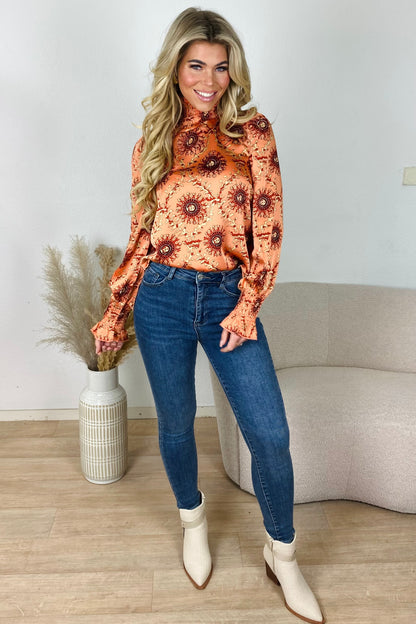 Sun print top - Oranje