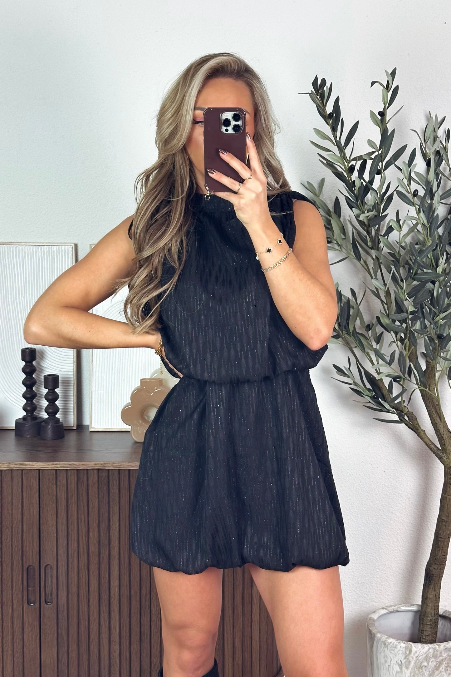 Celeste sparkle jurk - Zwart