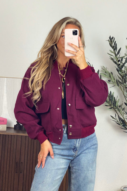 Basic bomber jacket - Bordeaux