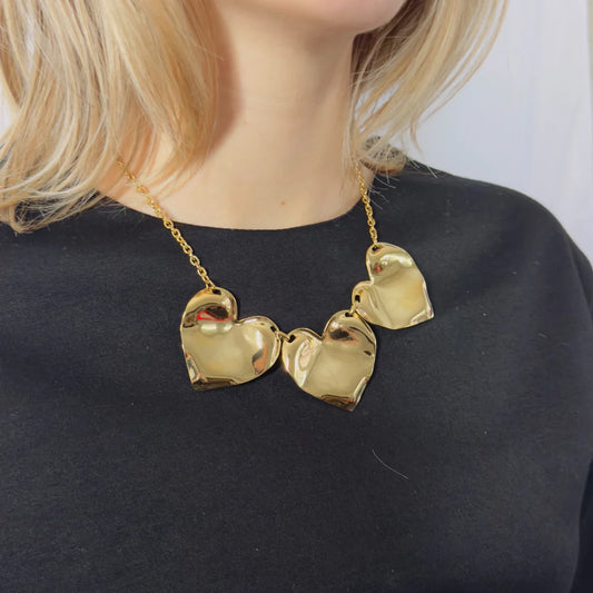 Statement Triple love ketting - Goud