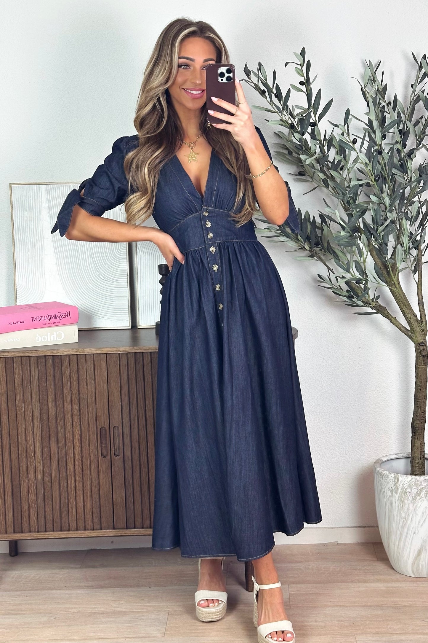 Jalou denim jurk - Donkerblauw