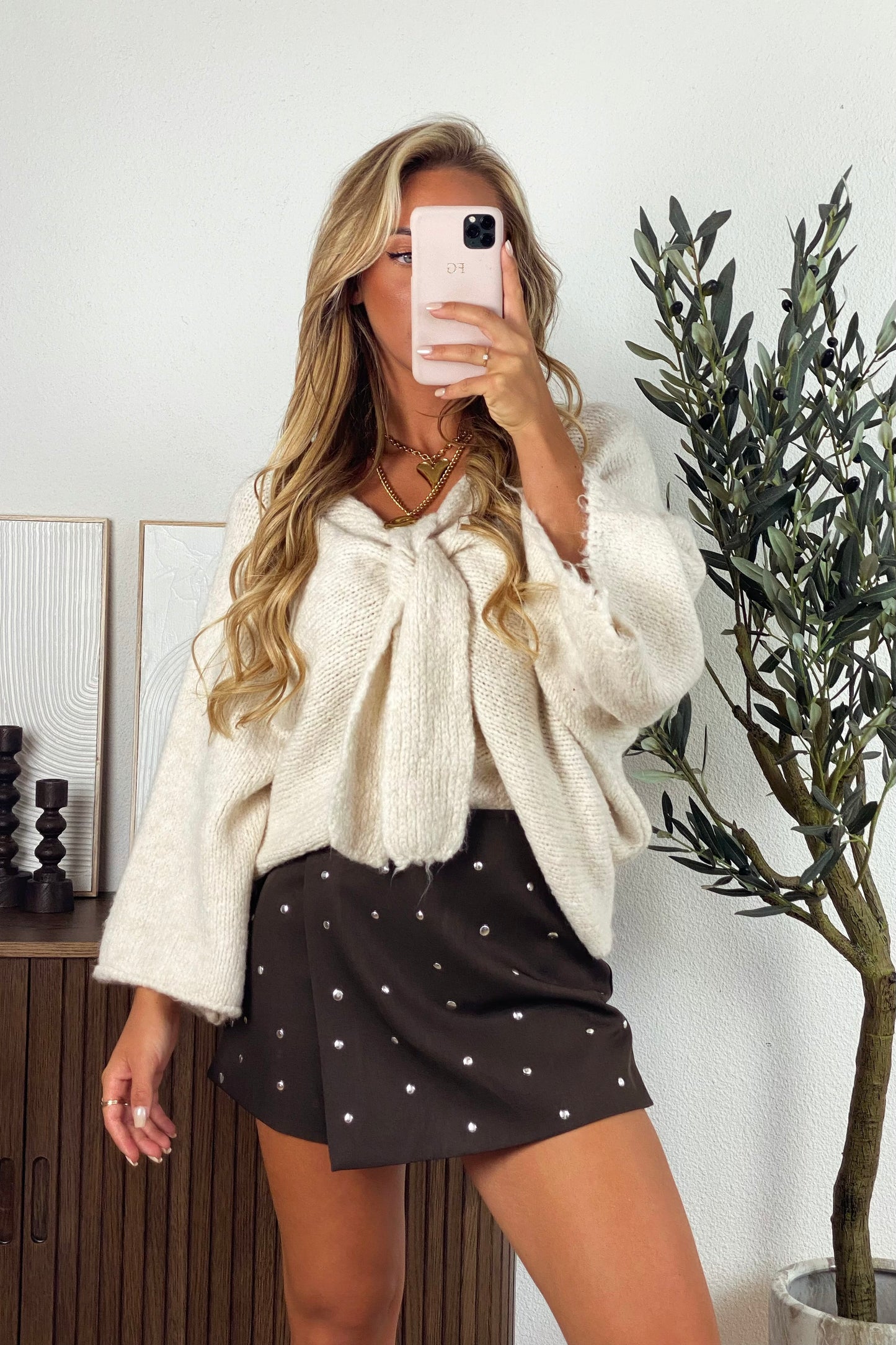 Jazz bow knit - Beige
