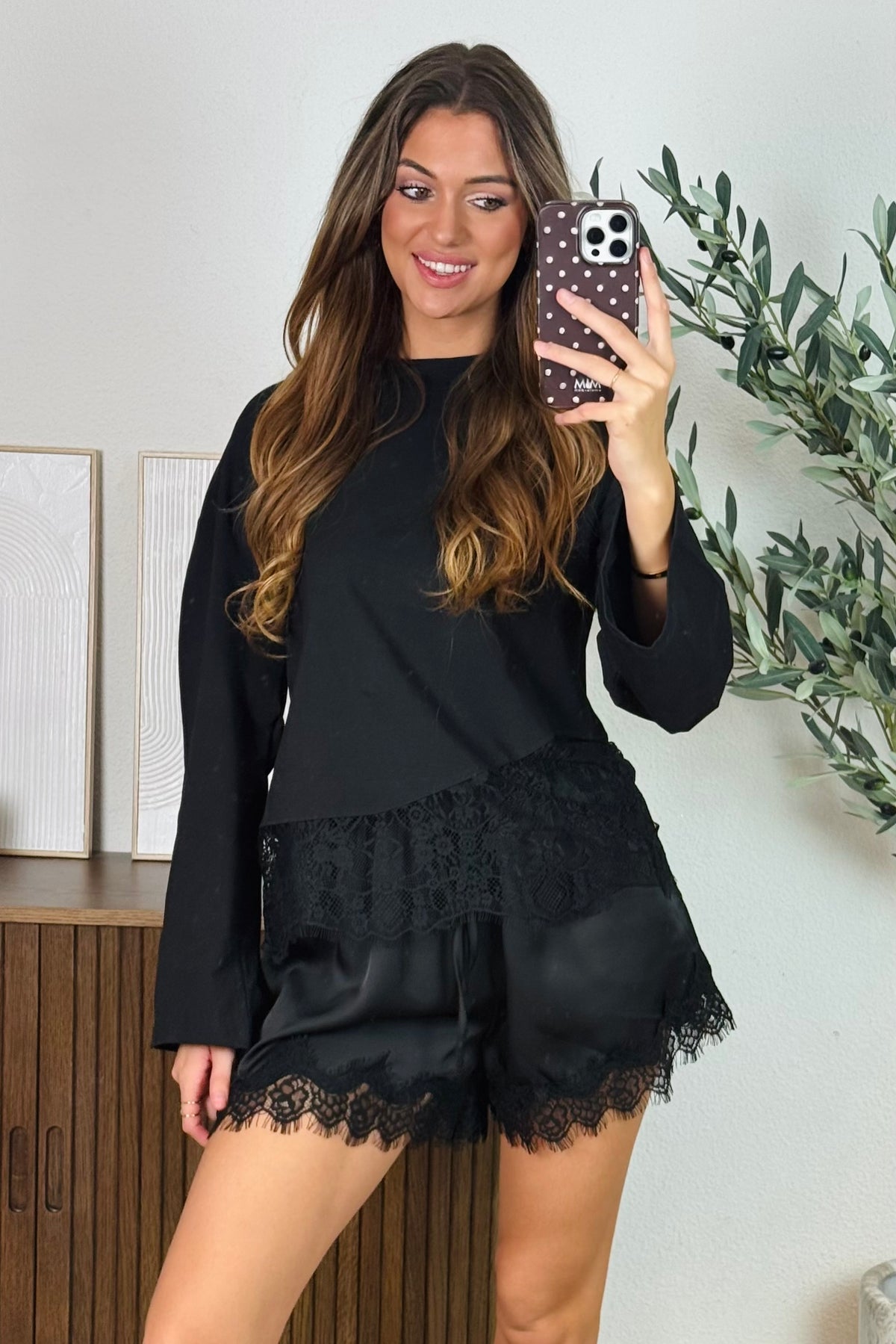 Bailey lace top - Zwart