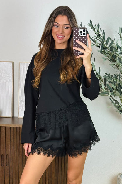 Bailey lace top - Zwart