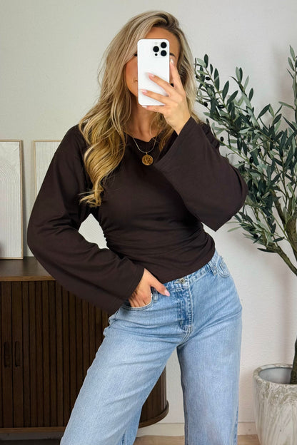 Tiana longsleeve top - Bruin