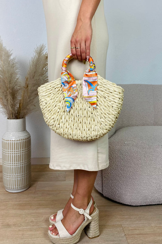 Capri raffia tas - Oranje