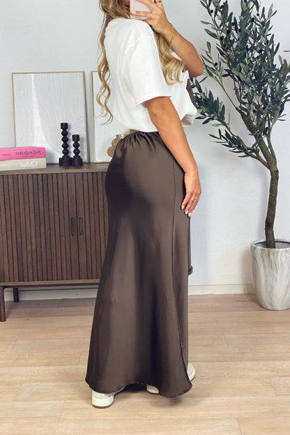 Sterre silk skirt - Brown