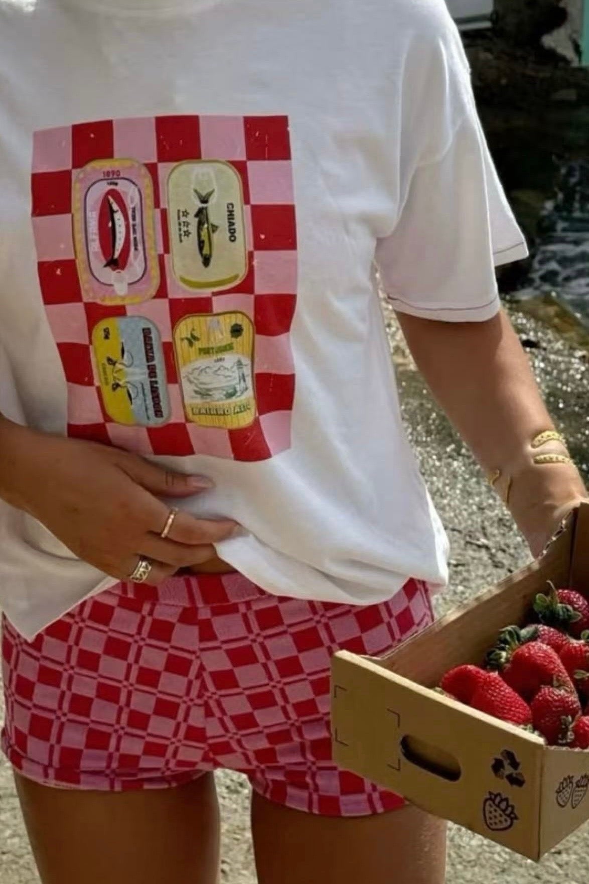 Block t-shirt - Roze