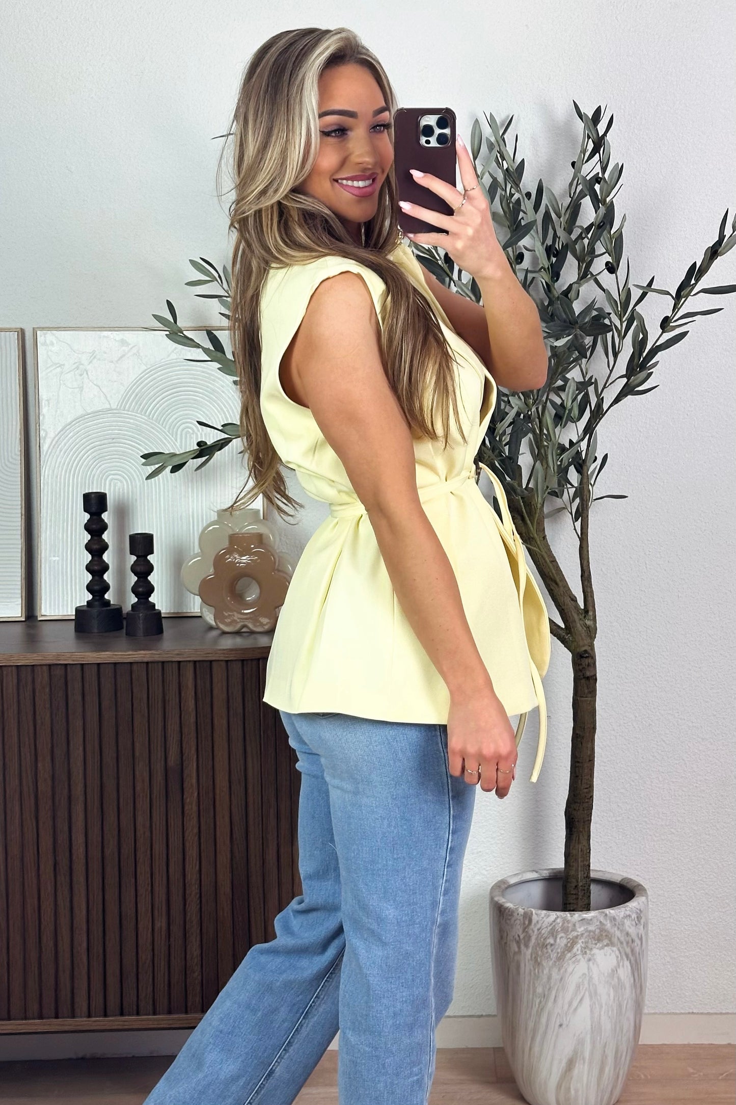 Cayla gilet - Geel