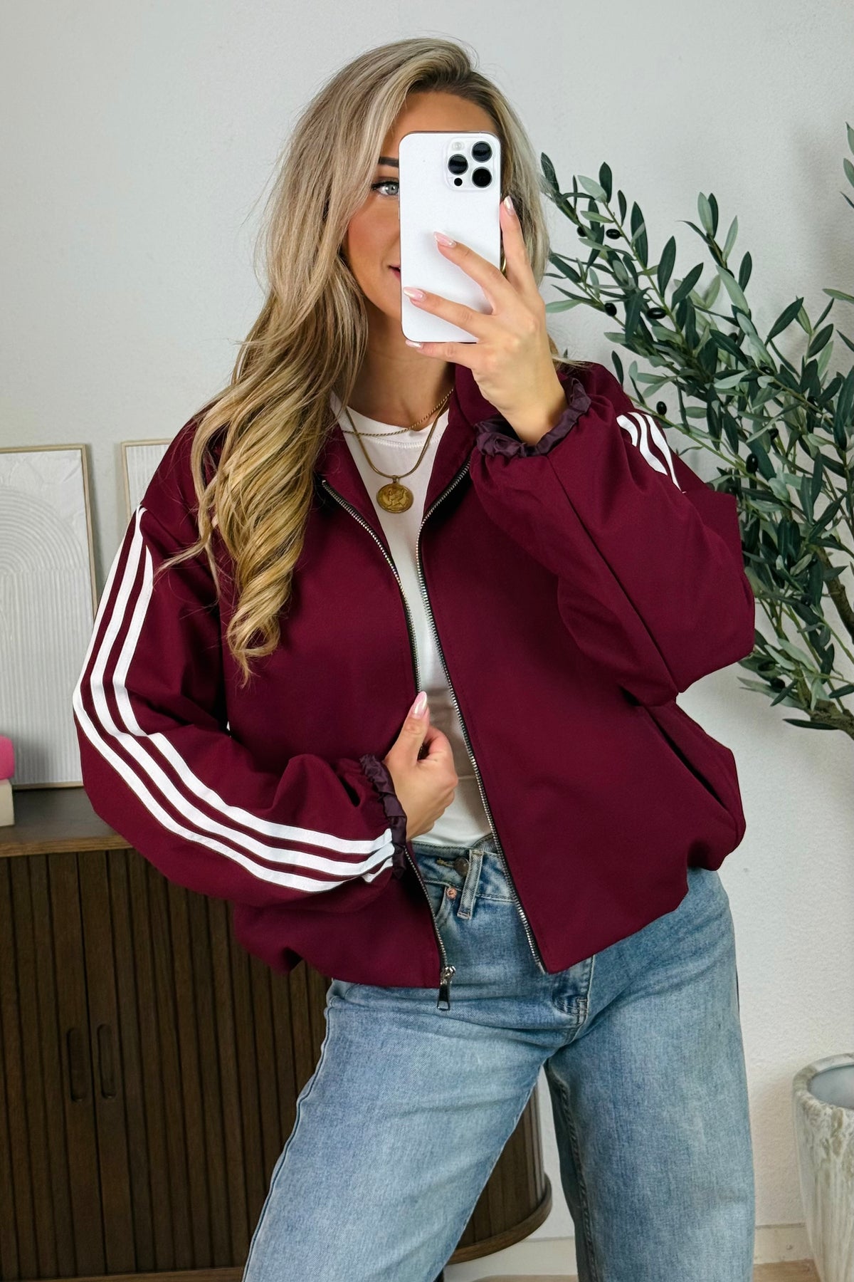 Bodine stripe bomber jack - Bordeaux