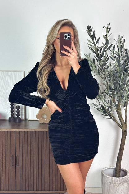 Jenna velvet dress - Black