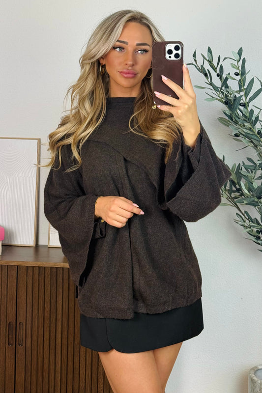 Wendy scarf vest - Bruin