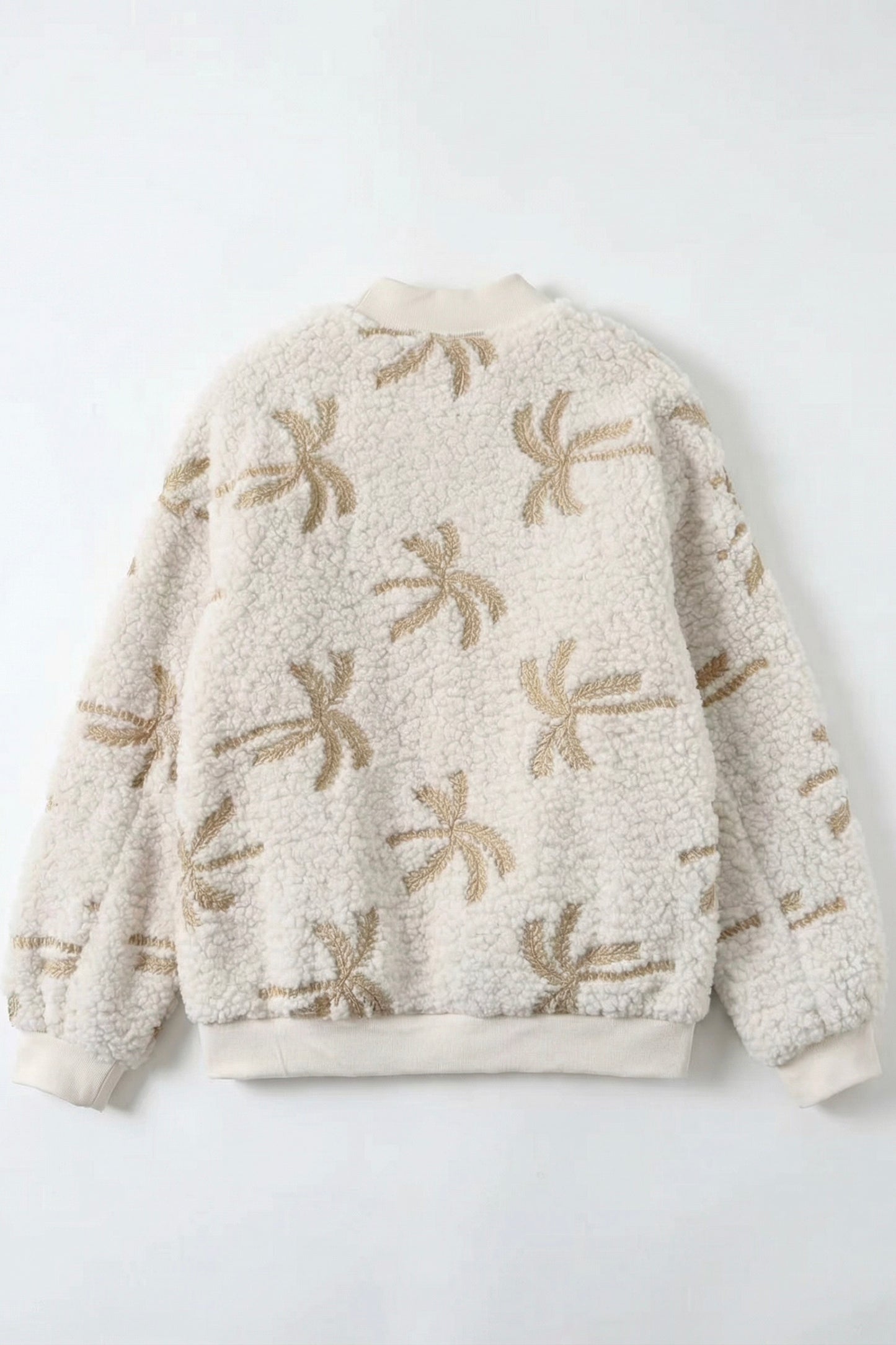 Palmbomen teddy jacket - Beige