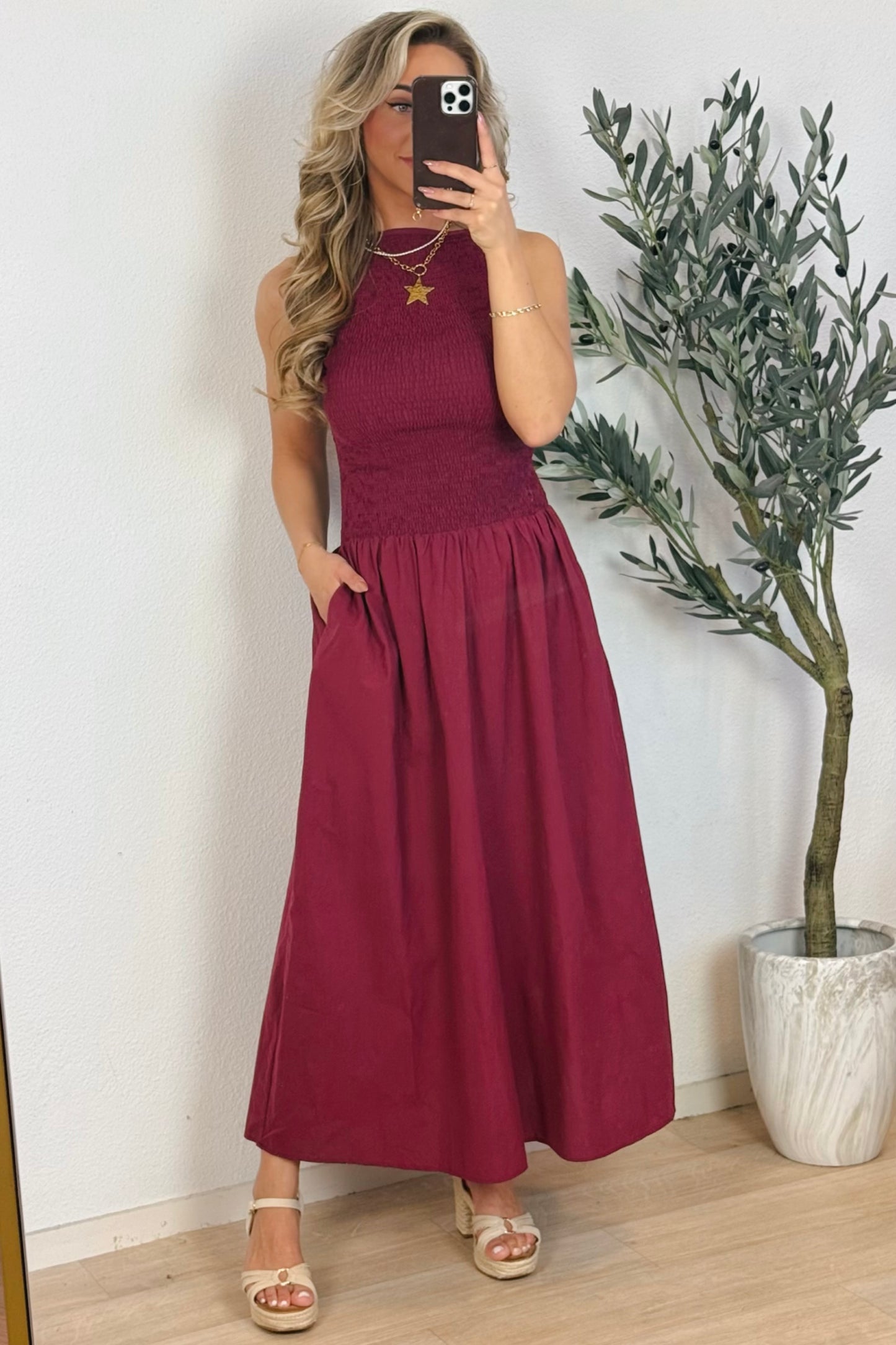Daisy maxi jurk - Plum