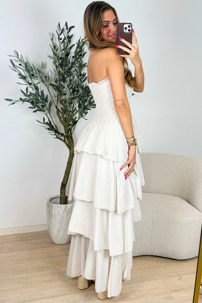 Molly strapless jurk - Beige