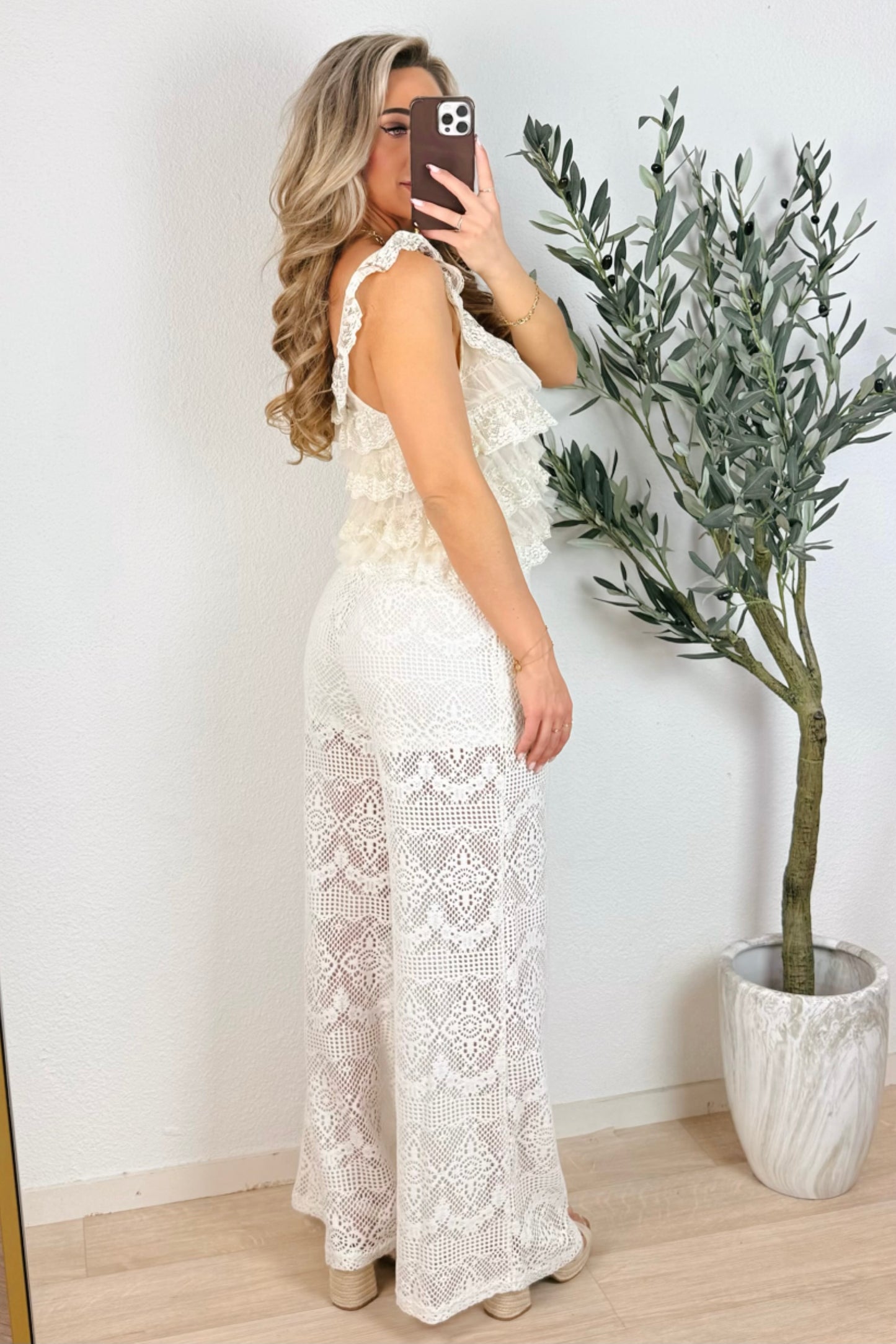 Xandra crochet broek - Ecru