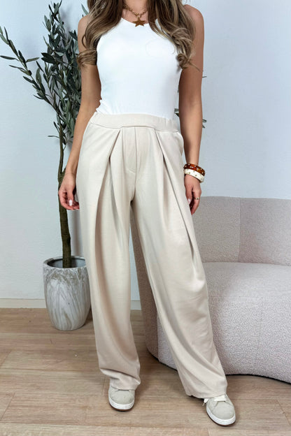 Vera geplooide pantalon - Beige