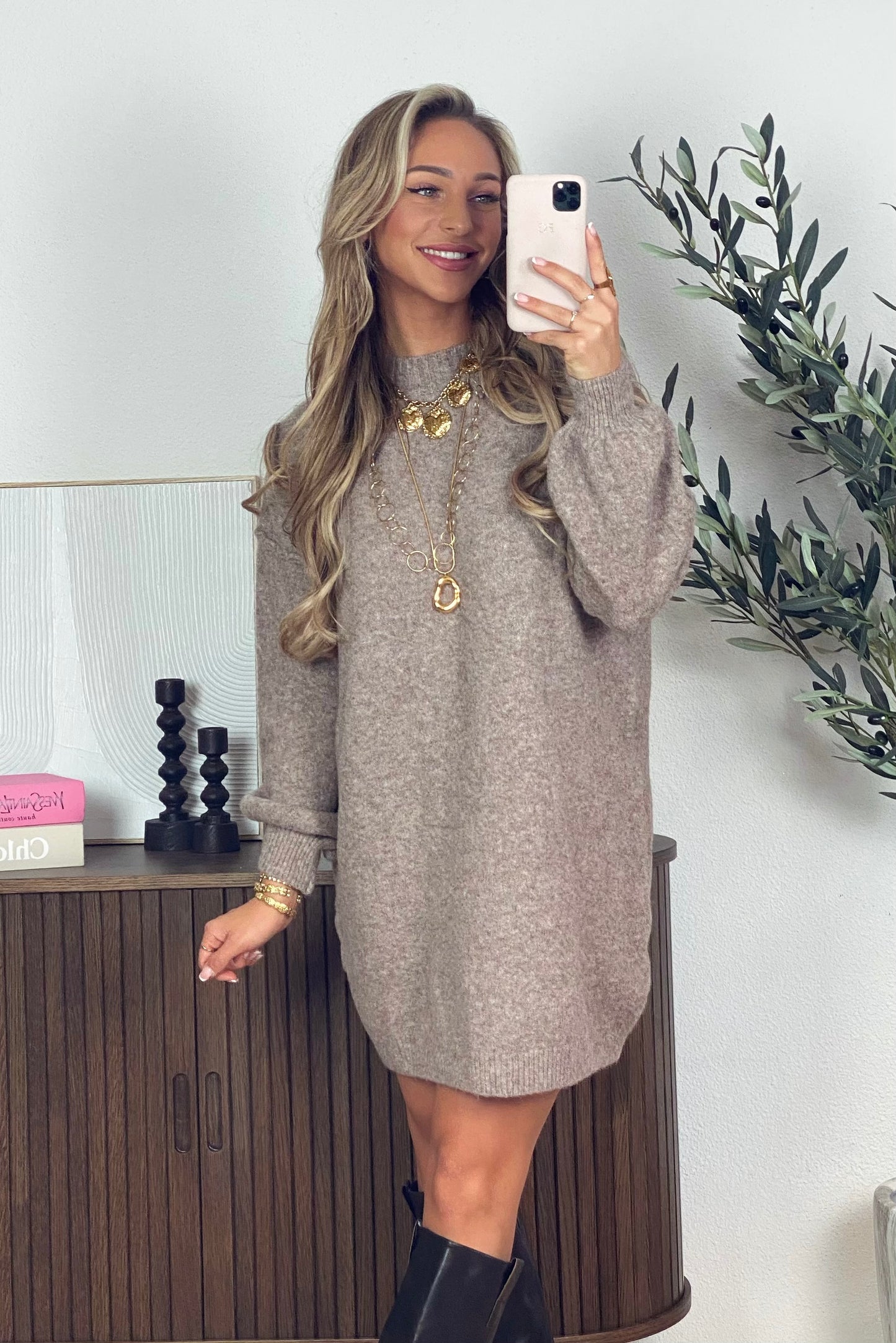 Benthe knit dress - Taupe
