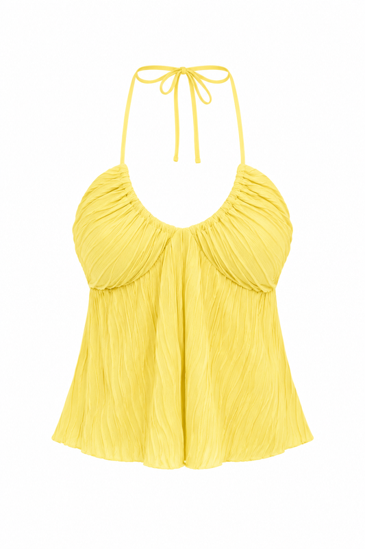 Halter top structuur - Geel