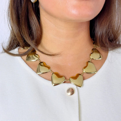 Love hearts ketting - Goud