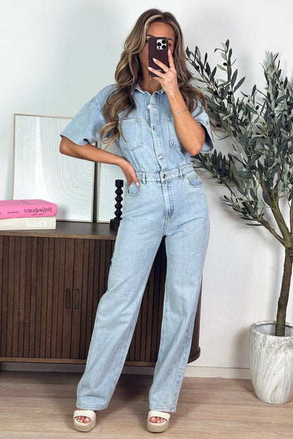 PRE-ORDER / Laura denim jumpsuit - Blauw