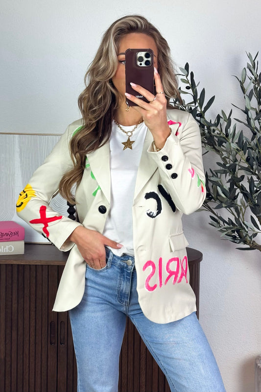 Graffiti blazer - Beige