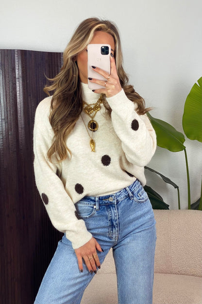 Faye dots trui - Beige