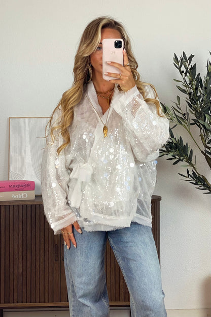 Hannah glitter jacket - White