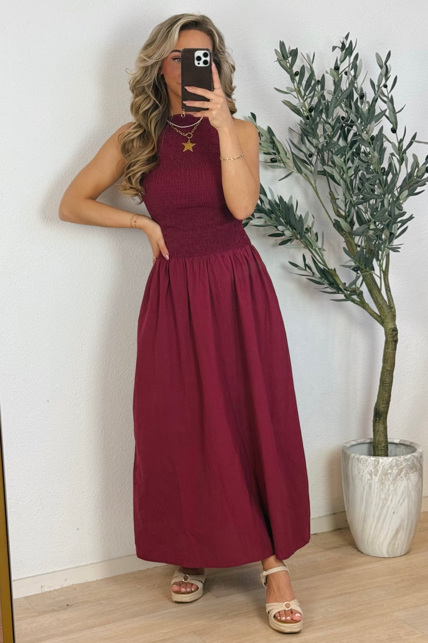 Daisy maxi jurk - Plum