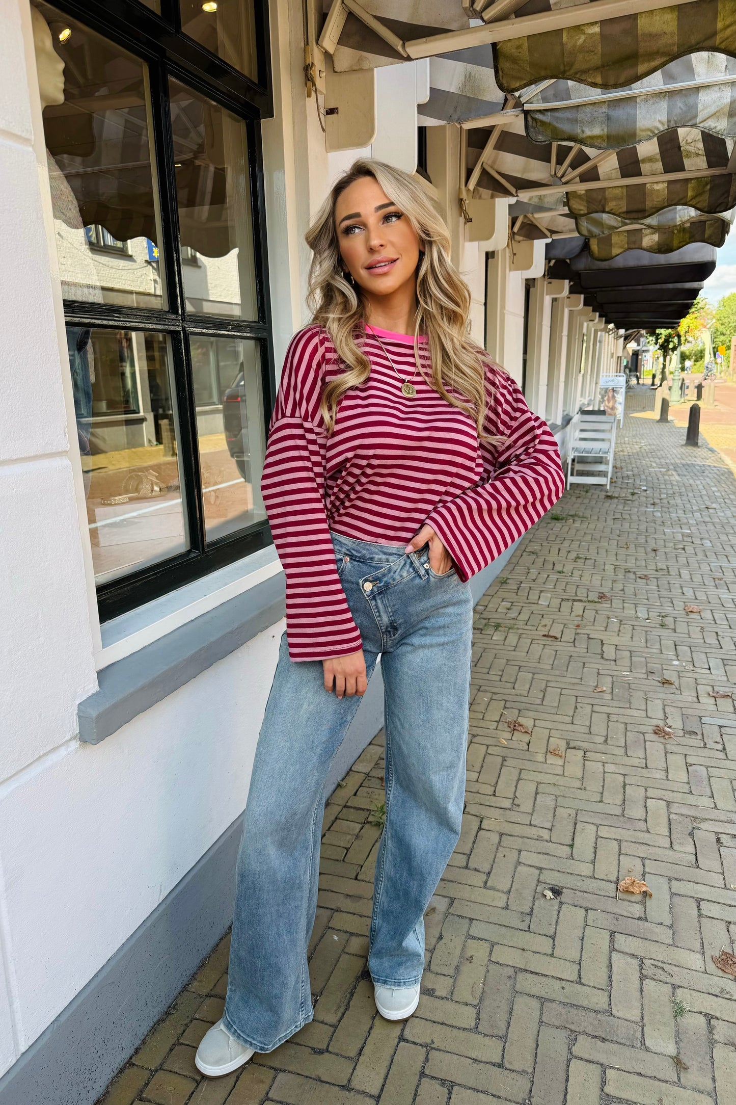 Sabrina stripe longsleeve - Bordeaux