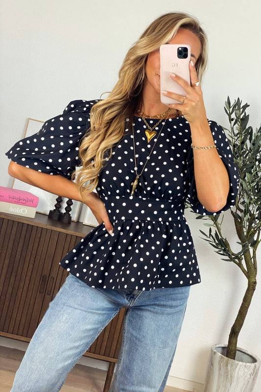 Naomi dots blouse - Black