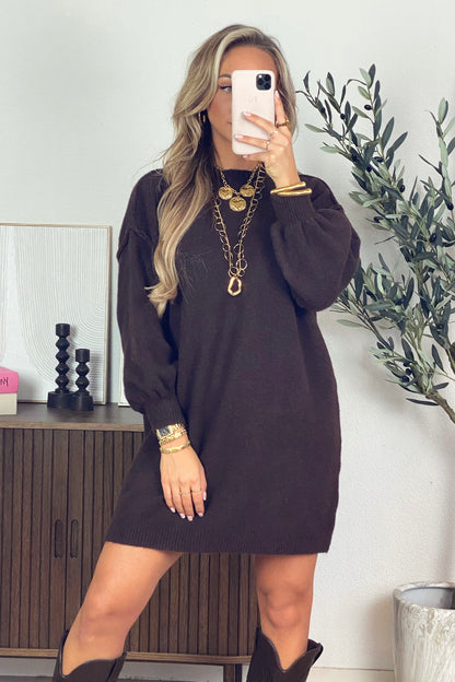 Benthe knit dress - Brown