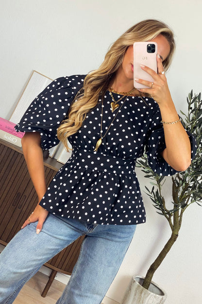 Naomi dots blouse - Black