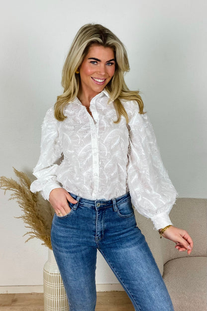 Furry blouse - White