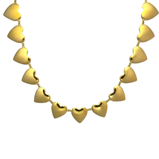 Love hearts ketting - Goud
