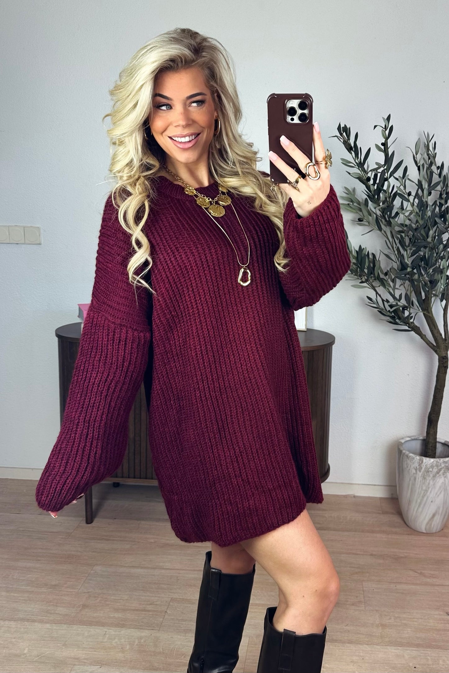 Elisa knit dress - Burgundy