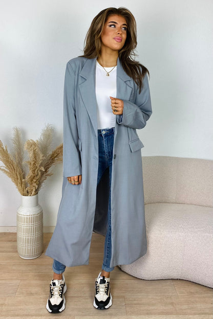 Long blazer coat - Grey