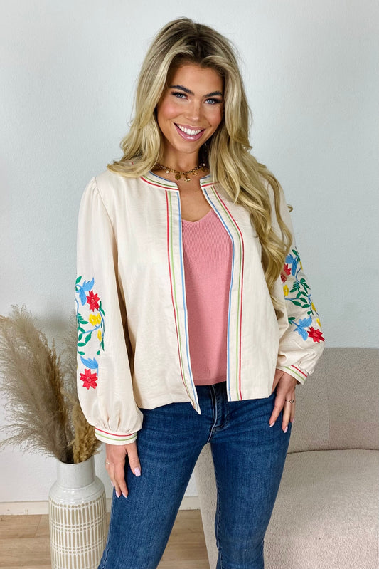 Flower sleeve vest - Beige