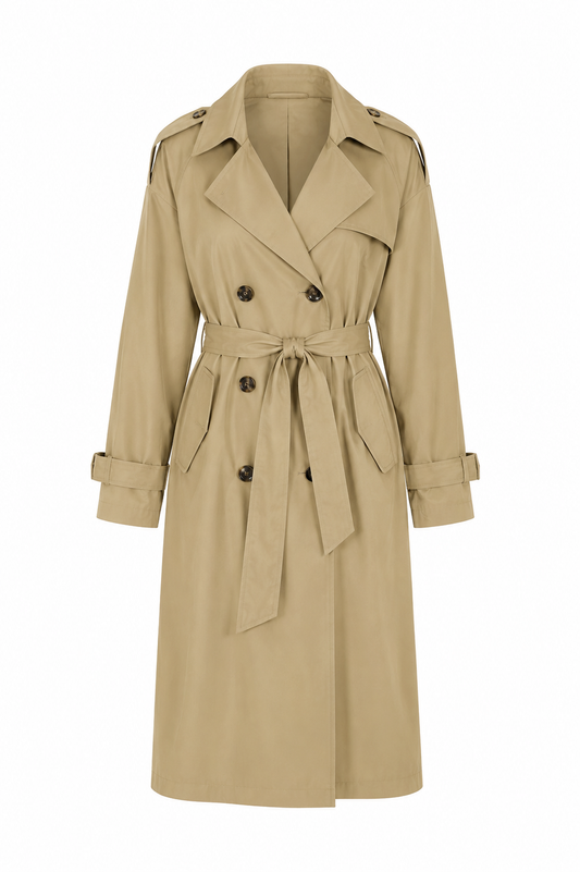 Lange trenchcoat - Taupe