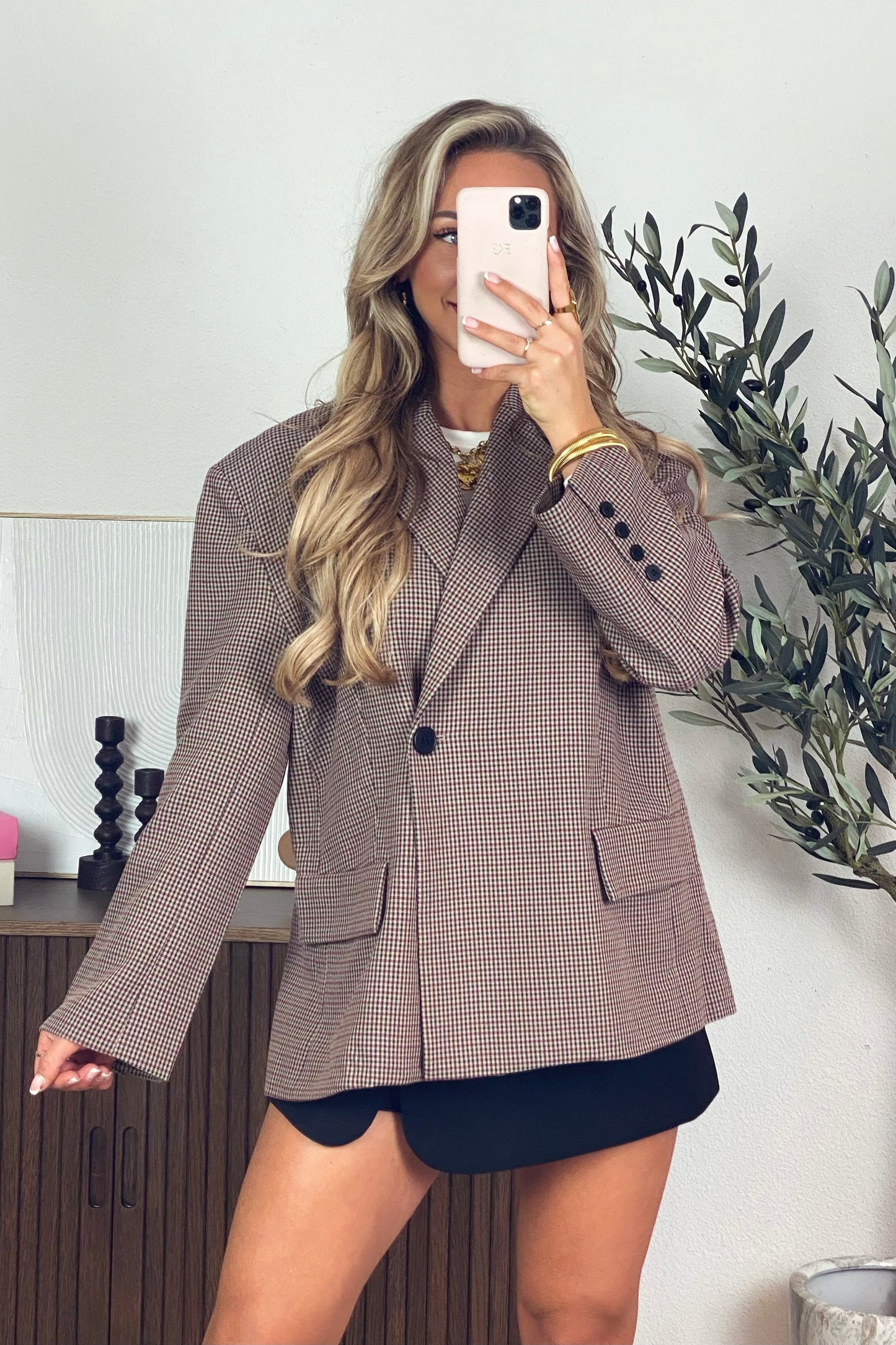 Lola checkered blazer - Bordeaux