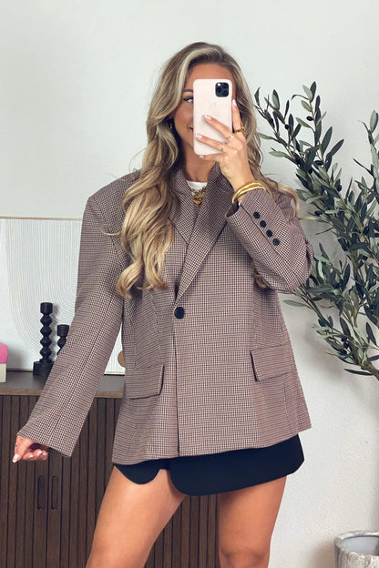 Lola checkered blazer - Bordeaux